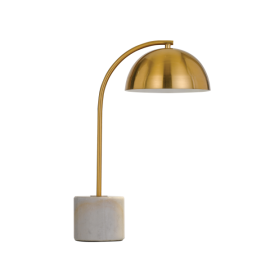 Telbix-Ortez Table Lamp-White marble/antique gold